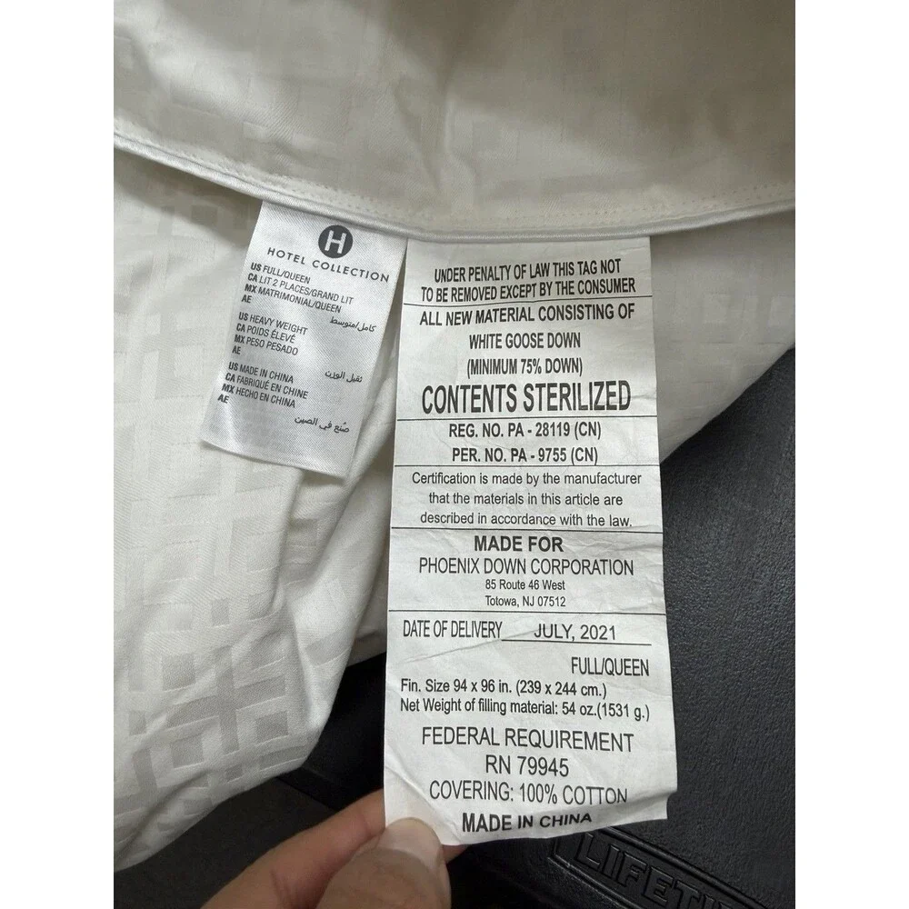 Hotel Collection Heavyweight European Goose Down Full/Queen Comforter